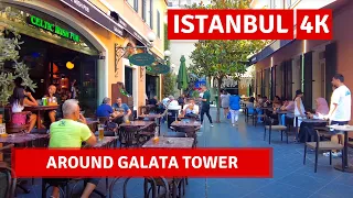 Istanbul 2022 Galata Tower 3 September Walking Tour|4k UHD 60fps