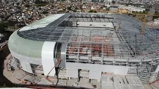 Arena Mrv 1/6 Panorâmica/ Piso na cobertura/Revestimento/Preparando o campo/ 29/05/2022