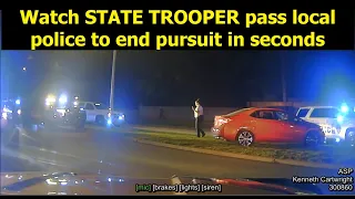 ARKANSAS STATE POLICE end pursuit with GREAT PIT in seconds while JAMMING to rock music