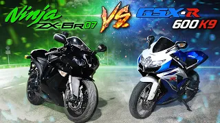 ЗАРУБА Kawasaki ZX-6R Ninja 2007 VS Suzuki GSX-R 600 K9