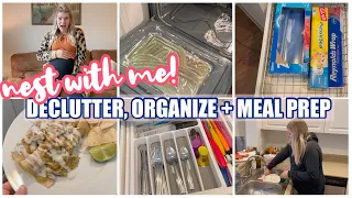 NEST WITH ME!! // KITCHEN DECLUTTER + ORGANIZE // MEAL PREP // Rachel K