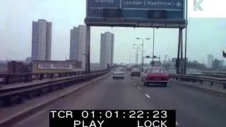 1970s POV From Car Driving Away From West London, Towards M4 Motorway, Colour