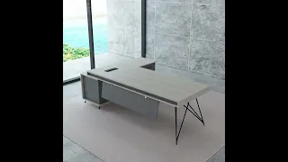 High Tech Executive Office Table Design Standing L Shape Office Desk