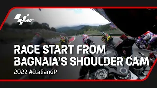 Race Start from Francesco Bagnaia's Shoulder Cam | 2022 #ItalianGP