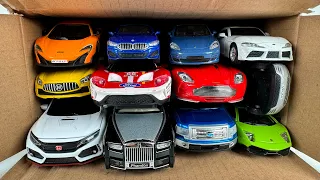 Box full of Various Model Cars Supra, Jada, Range Rover, Bugatti, Pagani, Honda, Lamborghini #028