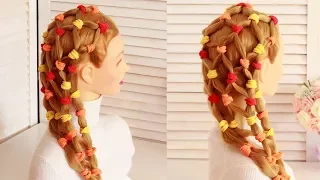 Простая и Легкая Прическа на Резинках.Amazing Hairstyle Tutorial Compilation 2017