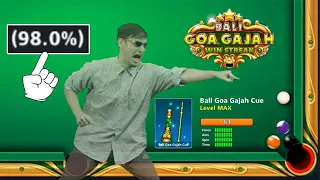 Win Percentage 98% OMG 🤯 Goa Gajah Cue Level Max 41 Ring Pro 8 ball pool