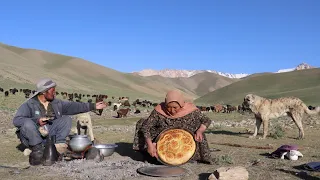 Shepherd Mother Cooking Shepherd's Bread in the Nature | Village life in Afghanistan