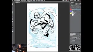 Art Of Ed Watson Live Stream  October - 15 - 2018: Inking Jack Kirby’s Demon for Inktober Part 1.