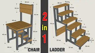 HOW TO MAKE A METAL FOLDING LADDER CHAIR - DETAILED - STEP BY STEP