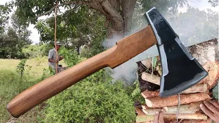Making Viking Axe (1.23 kg) From Rusty Leaf Spring.