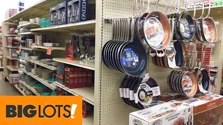 BIG LOTS KITCHEN COOKWARE KITCHENWARE DINNERWARE COOK WARE SHOP WITH ME SHOPPING STORE WALK THROUGH