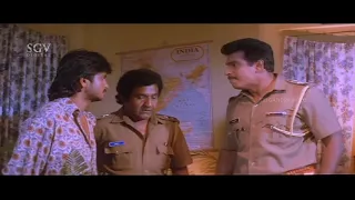 Police False Accusations on Malashree Brother | Akka Kannada Movie Scene | Arun Pandyan