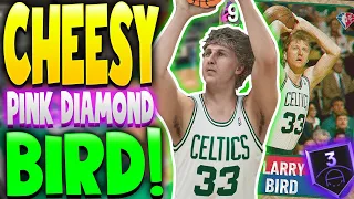 NBA 2K22 MYTEAM 75TH ANNIVERSARY PINK DIAMOND LARRY BIRD GAMEPLAY! 2K GAVE HIM THE CHEESIEST BADGE!