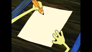 SpongeBob drawing a perfect circle