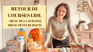 RETOUR DE COURSES LIDL + MENU DE LA SEMAINE PETIT BUDGET #retourdecourses