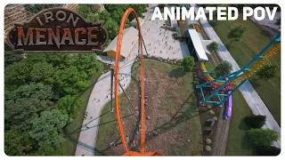 Iron Menace animated POV, new for 2024 at Dorney Park