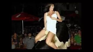 Funny videos 2017 Funny girl fails Hot girl mini Skirt riding Mechanical Bull Fails