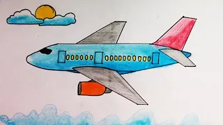 How to draw a plane step by step easy and quickly| Draw a plane with simple painting