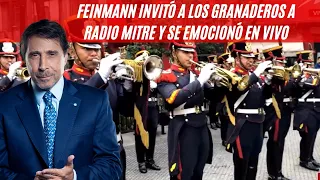 Feinmann invitó a los granaderos a Radio Mitre y se emocionó en vivo: “Sentimiento por la patria”