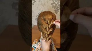 Прическа на длинные волосы/ плетение кос #shorts #hairstyle