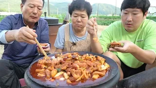 문어와 돼지의 만남~ [[문어 제육 볶음(Stir-fried Octopus and Pork)]] 요리&먹방!! - Mukbang eating show