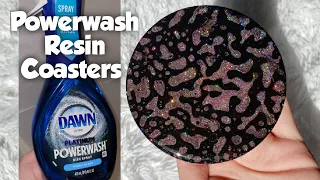 Powerwash resin coasters | Resin coasters with glitter | Resin crafts for beginners