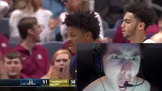 JA MORANT CATCHES A BODY!!!!! JA MORANT TRIPLE DOUBLE VS MARQUETTE REACTION