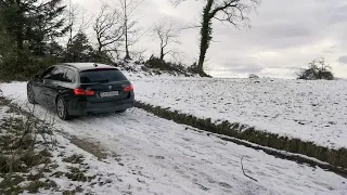 Bmw f11 xdrive up hill in snow