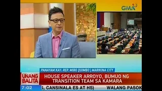 UB: House Speaker Arroyo, bumuo ng transition team sa kamara