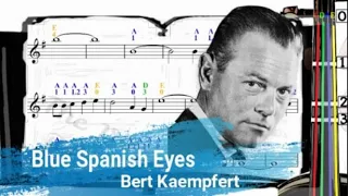 Blue Spanish Eyes | Bert Kaempfert | Violin SHEET MUSIC [With Fingerings] [Level 3]