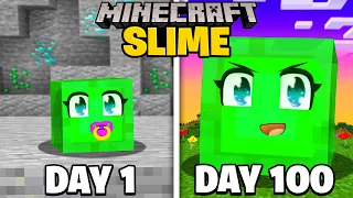 I Survived 100 Days as a BABY SLIME In Minecraft