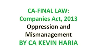 MAY23 REVISION OF OPPRESSION & MISMANAGEMENT - CA FINAL LAW