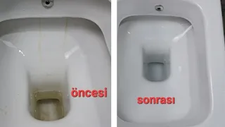MUCİZE GİBİ klozetteki sarı lekeleri ÇIKARMA YÖNTEMİ /klozet /Tuvalet Temizliği