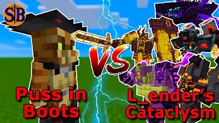Puss in Boots vs L_ender's Cataclysm | Minecraft Mob Battle