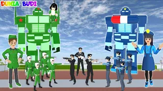 Yuta Buat Robot🤖Tentara Vs Mio Buat Robot🤖Polisi Kalahkan Yakuza Jahat😱| Sakura School Simulator