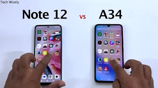 Xiaomi Redmi Note 12 vs SAMSUNG A34 Speed Test