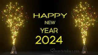 Happy New Year 2024 Fireworks and Song | 2024 Happy New year Animation