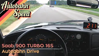 Top Speed (220 km/h) - Saab 900 TURBO 16S - by Autobahn Speed!