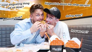 Asking my boyfriend uncomfortable questions German Doner Kebab Mukbang..