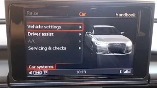 Audi A6, MY2015 - MMI car settings overview - pregled nastavitev avtomobila  v MMI vmesniku