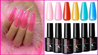 Hot Pink Glitter Jelly Acrylic Nails W/ Leopard Cuticle Cuffs | Makartt Jelly Gel Polish Review