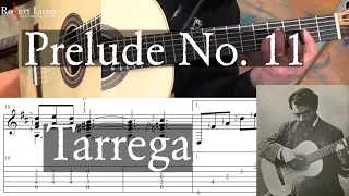 PRELUDE NO. 11 - Francisco Tarrega - Full Tutorial with TAB - Fingerstyle Guitar