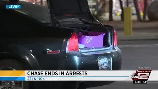 VIDEO: 2 people arrested following chase in stolen vehicle