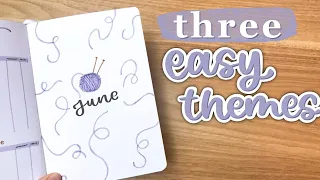 3 easy bullet journal theme ideas | June 2023 themes | June plan with me | bullet journal tutorial