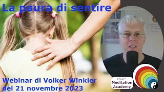 TERAPIA MEDITATIVA 2 - La paura di sentire - Webinar TALO® con Volker Winkler - 21 novembre 2023