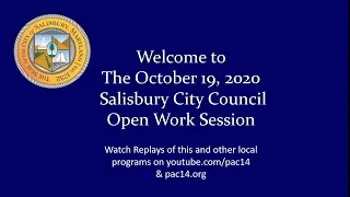 Salisbury, Md. City Council Work Session  //  Oct. 19, 2020