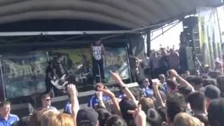 Attila at warped tour middle fingers up