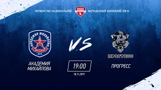 АКМ (Новомосковск) vs ПРОГРЕСС (Глазов) 18 11 2019 / НМХЛ сезон 19-20