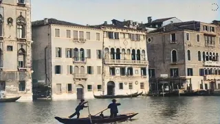 Panorama of the Grand Canal Venice Italy 1896 | Al Colorized Video